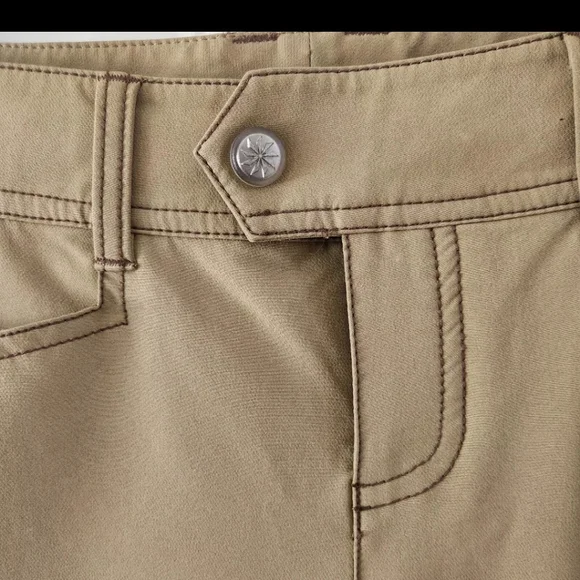 Athleta Adjustable Waist 45274 Tan Side Zipper Pocket Wide Leg Womens Size 4 - Picture 3 of 10